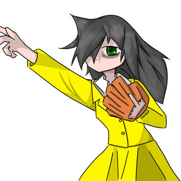 三白眼で片目隠れてる女の子