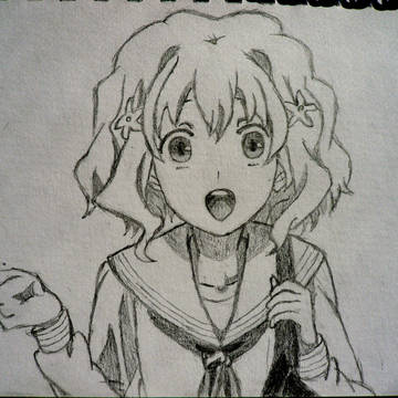 松前緒花　鉛筆で