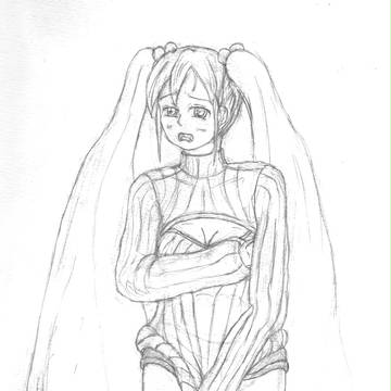 落書き　タートルネックミク