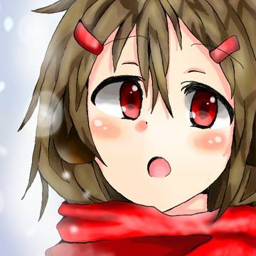 雪の中のアヤノ