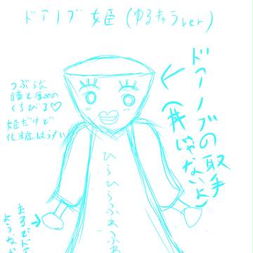 ドアノブ姫（ゆるキャラ）の初期設定画的な何か
