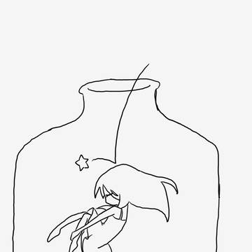 ガラス瓶や少女