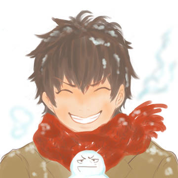 増子先輩っ!雪だるま作ってみやした!