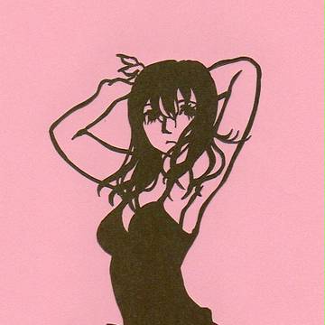 らくがきおねーさん　切り絵