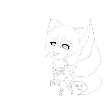 Ahri in chibi style