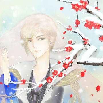 雪の中の紅梅のように