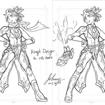 自作アプリRPGゲーム　拳法家ラフデザイン