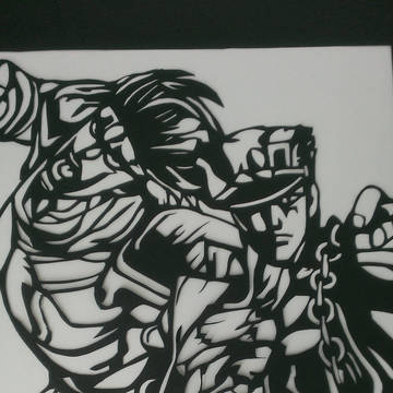 切り絵『空条承太郎&スタープラチナ』ジョジョの奇妙な冒険