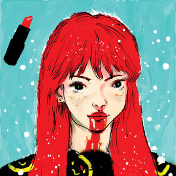 Bloodred lipstick