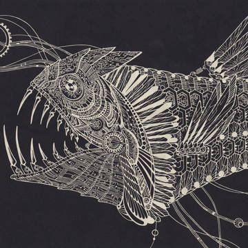 深海魚-切り絵