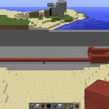 マインクラフトで吹雪型っぽい駆逐艦と入渠ドック