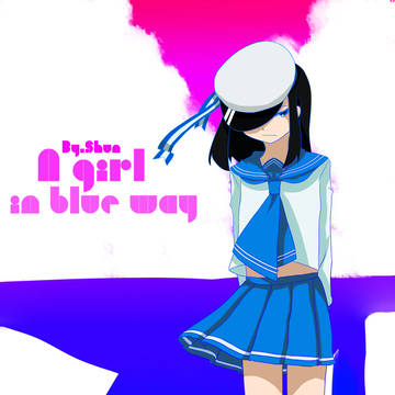 A girl in blue way