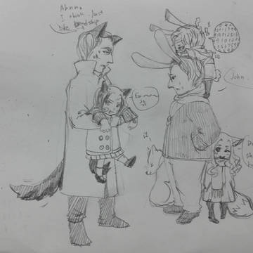 一家四口带条狗……