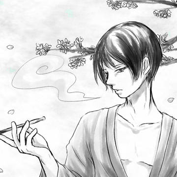 桜の下で