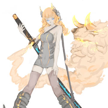 武器，魔兽，少女
