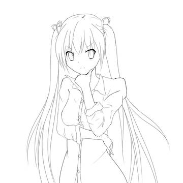 Yシャツツインテール
