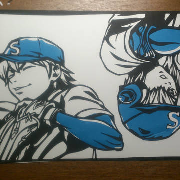 小湊兄弟(切り絵)
