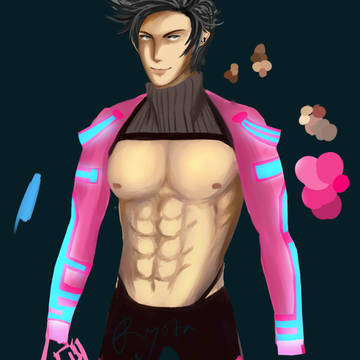 Molesy man with Molesy abs