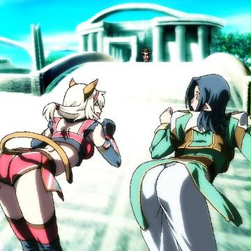 ミスラとエル♀で腰フリ
