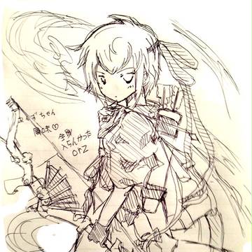 ボールペン一発描き。