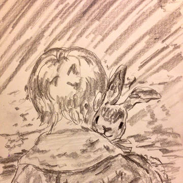 ビロードのウサギを抱くぼうや