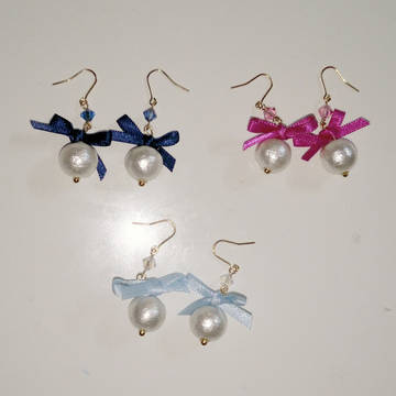 コットンパールピアス