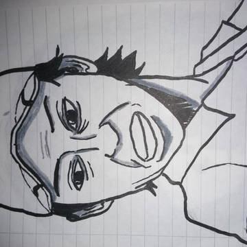 筆ペンにて