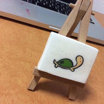 お豆腐の中のかめくん。