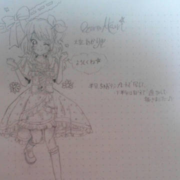 大空あかりです＼(^_^ ) ( ^_^)／半分写しイラスト
