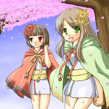 桜の下で