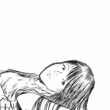 寝ながらこちらを見る女の子