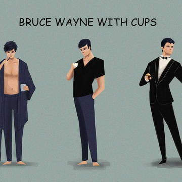Bruce&Batman with Cups