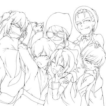 【ラテール】集合写真＠線画【自キャラ】