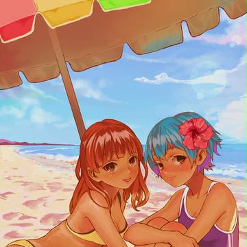 ダブル水着女子