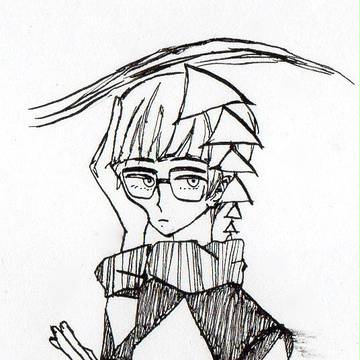 三角柄の服を着た少年