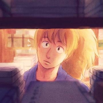 本棚越しに