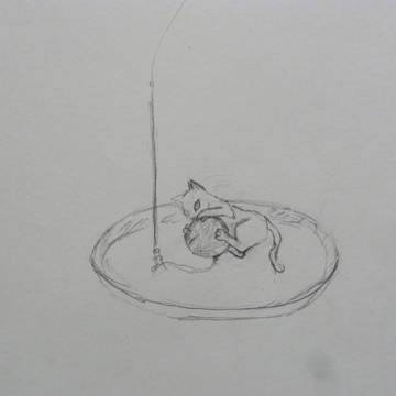 【デザイン画】　猫と毛糸玉の香皿