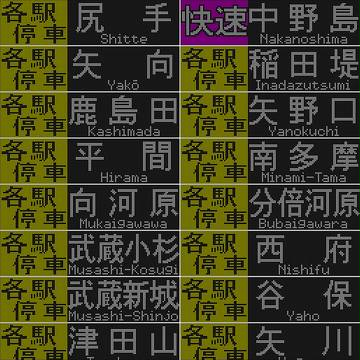 E233系8000番台 架空幕まとめ(南武線)
