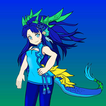 パズドラ　カリンちゃん　線画塗ったよ