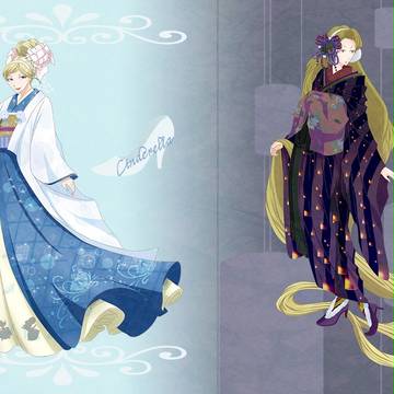 ディズニープリンセス×和