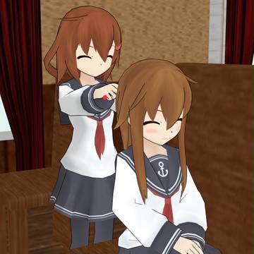 [艦これMMD]朝の身支度[雷、電]