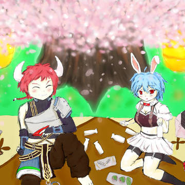 牛兎でお花見