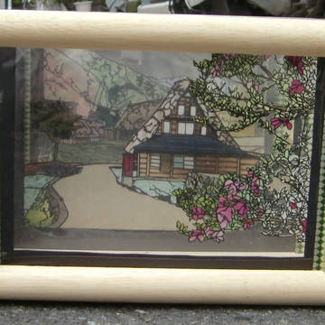 五箇山 里の風景 (立体積層切り絵)