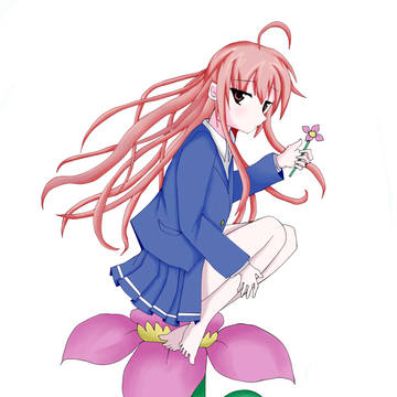 花持った少女