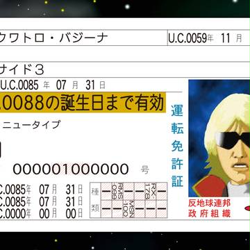 クワトロ・バジーナ　運転免許証