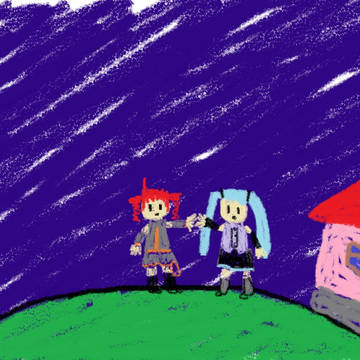 月と夜と家と謎ミクと謎テト