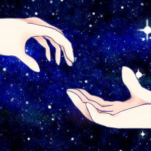 星空と手・・・みたいな？