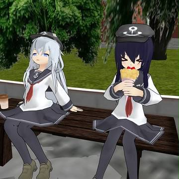 [艦これMMD]休憩中[暁、響]