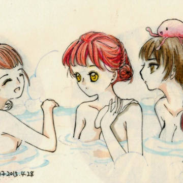 小天使们的温泉共浴图(づ ̄3 ̄)づ╭❤~