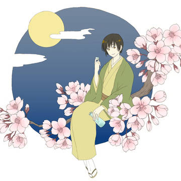 月と桜と
